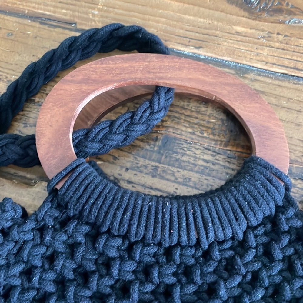 Black Macrame Bag - image 2